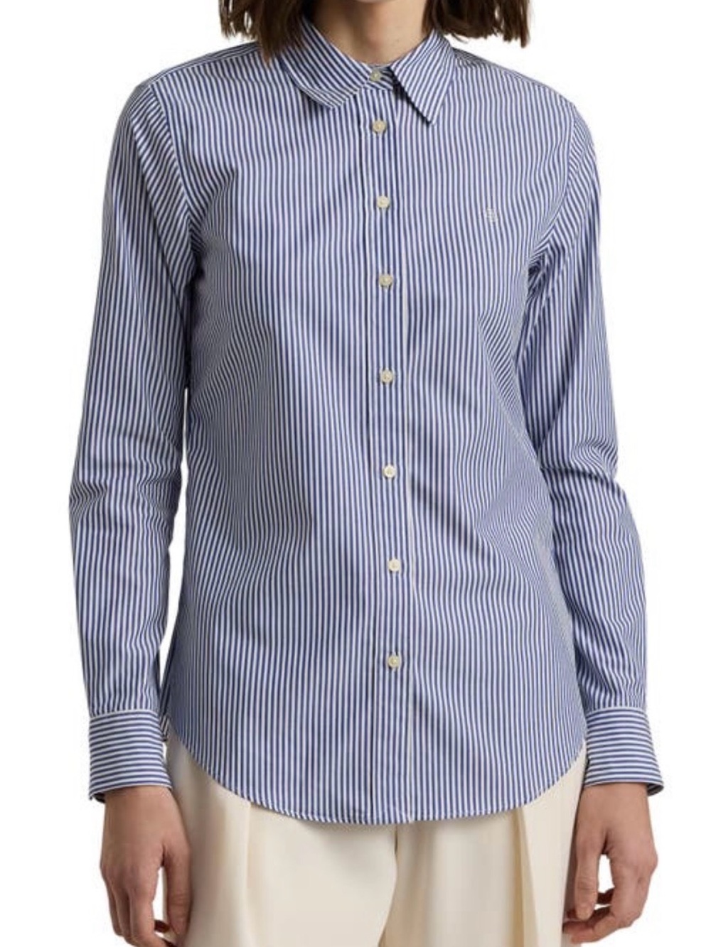 Ralph Lauren Blue & White Striped Button-Down Shirt - Picture 3 of 3